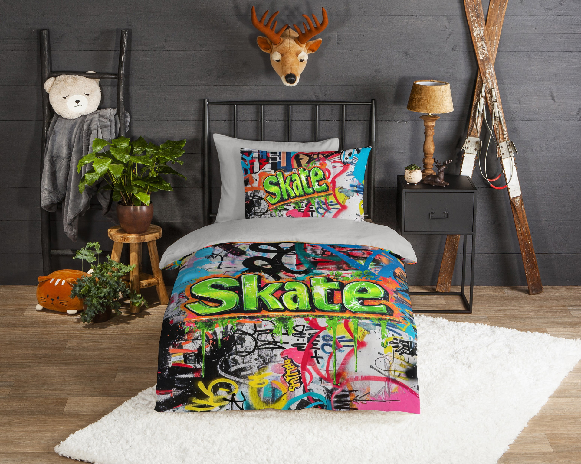 Goodmorning Skate dekbedovertrek kids flanel