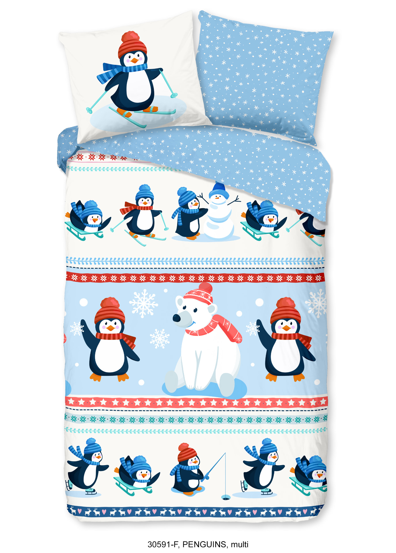 Goodmorning Penguins dekbedovertrek kids flanel foto 1