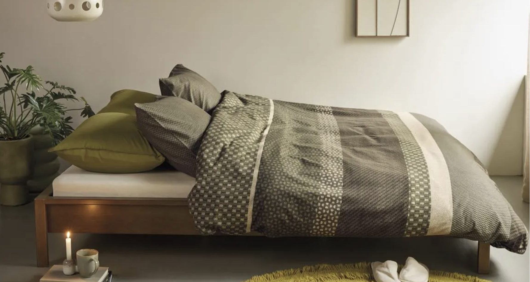 Beddinghouse Fera Green dekbedovertrek flanel