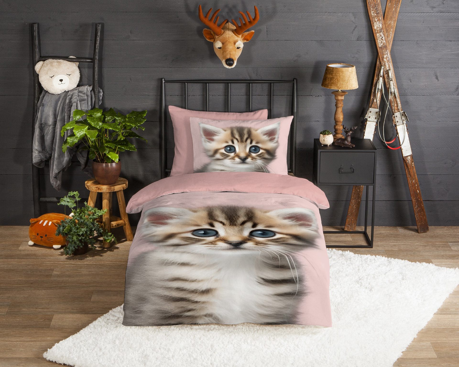 Goodmorning Meow dekbedovertrek kids flanel
